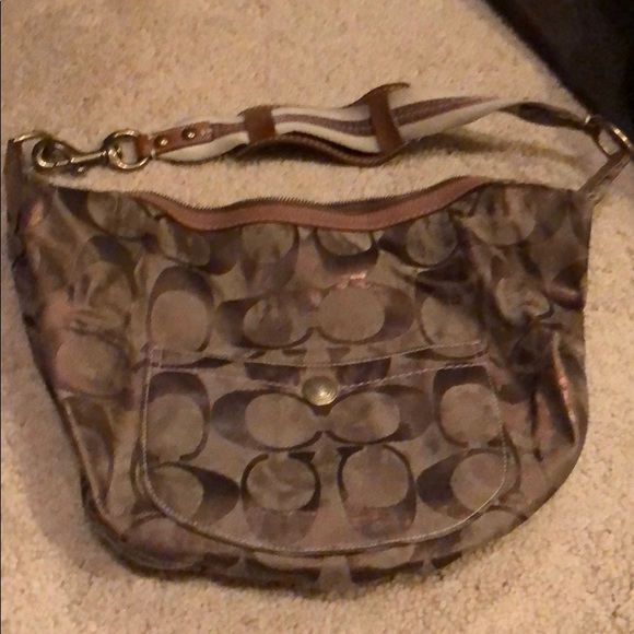 Metallic gold Coach hobo - Picture 1 of 7